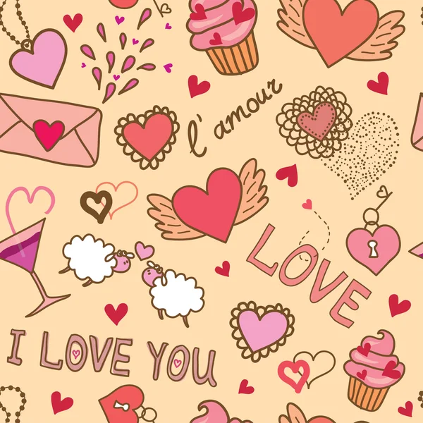 Amour motif Saint-Valentin — Image vectorielle