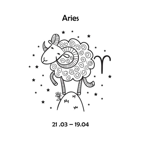 Signo del zodiaco lindo - Aries . — Archivo Imágenes Vectoriales