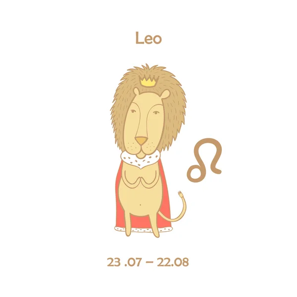 Aranyos Zodiákus jele - leo. — Stock Vector