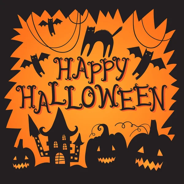 Felice festa di Halloween testo — Vettoriale Stock