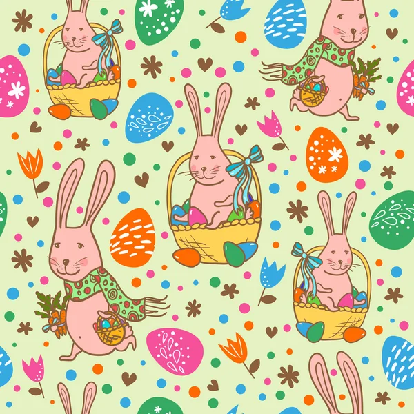 Húsvéti nyúl a húsvéti tojás — Stock Vector