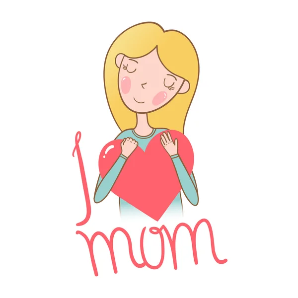 I Love Mom card. — Stock Vector