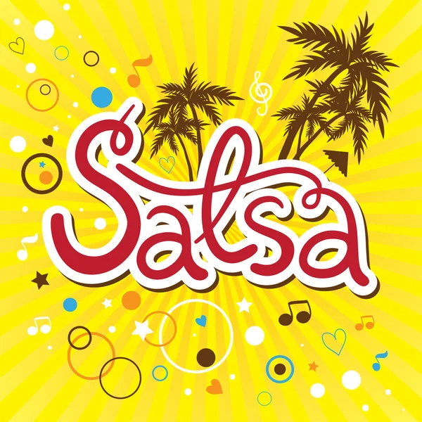 Yazıt Salsa partisi avuç içi ile — Stok Vektör