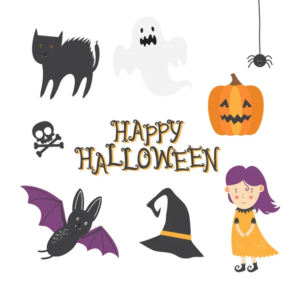 Set di icone di Halloween felice — Vettoriale Stock