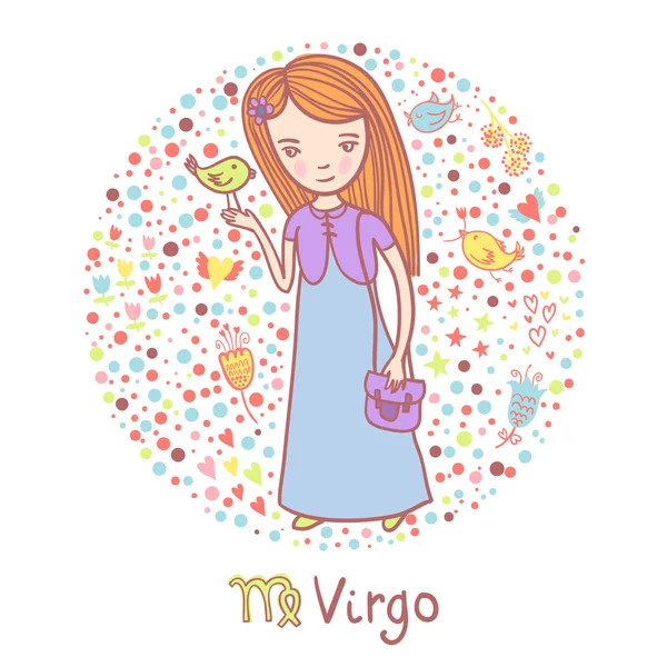 Signe du zodiaque mignon - Vierge — Image vectorielle