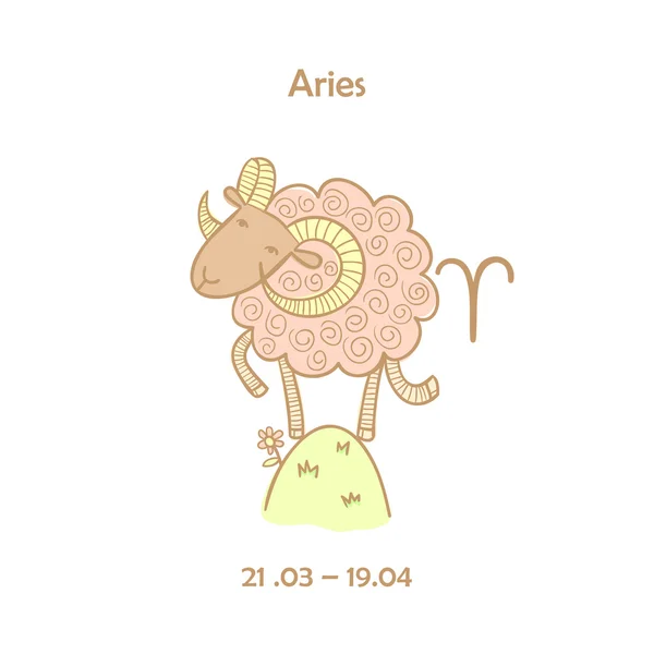 Signo del zodiaco lindo - Aries . — Archivo Imágenes Vectoriales