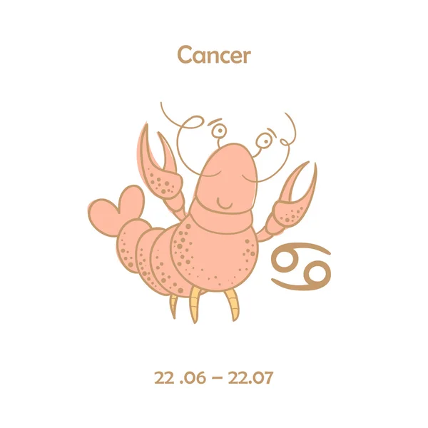 Signo del zodiaco lindo - Cáncer . — Vector de stock