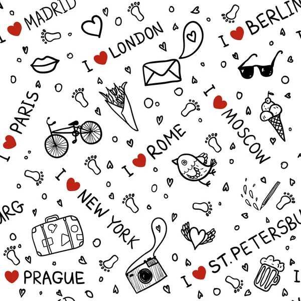 J'adore les habitudes de voyage — Image vectorielle