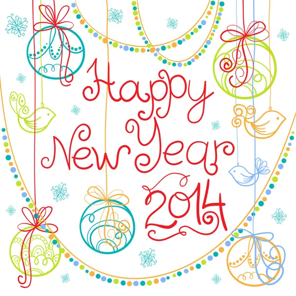 Selamat Tahun Baru 2014 - Stok Vektor