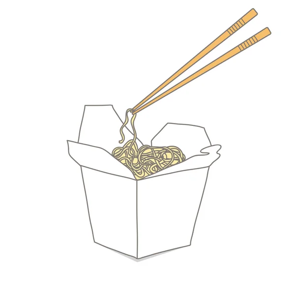 Chinesisch geöffnete Take Out Box — Stockvektor