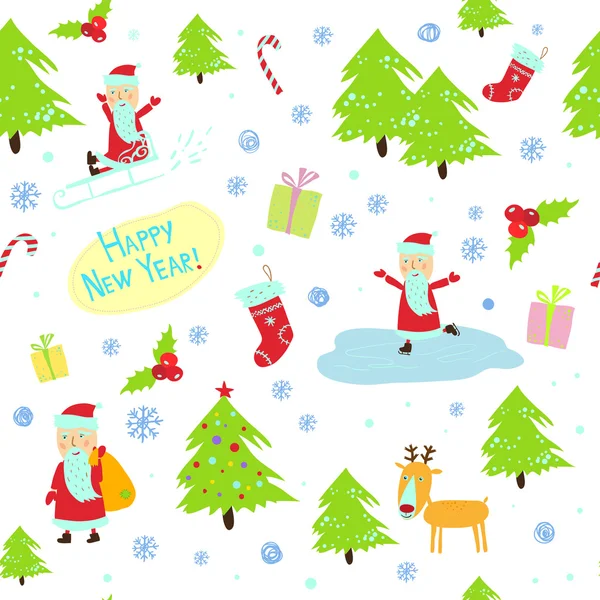 Wzór Boże Narodzenie nowy rok — Wektor stockowy