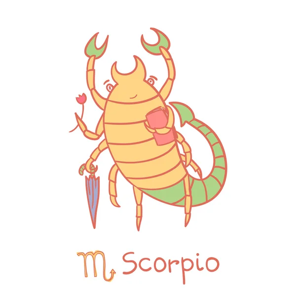 Signo del zodiaco lindo - Escorpio . — Vector de stock