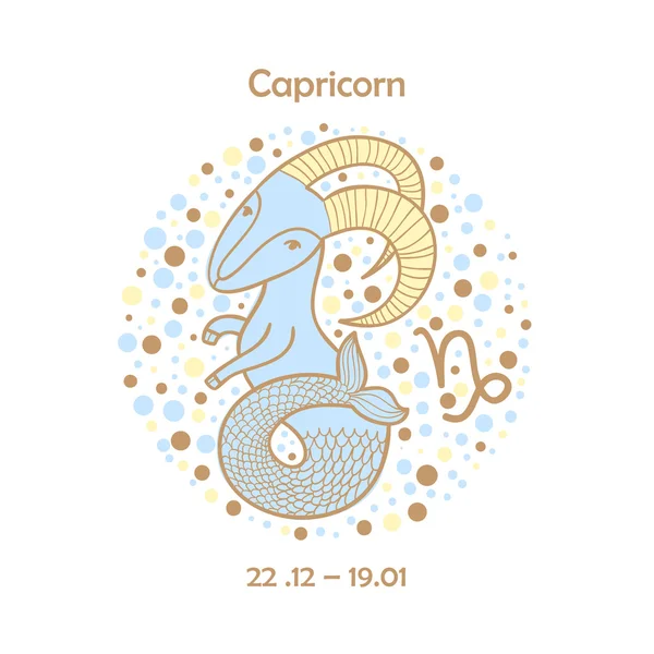 Signo del zodiaco lindo - Capricornio . — Vector de stock