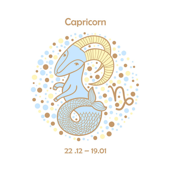 Cute zodiac sign - Capricorn. 