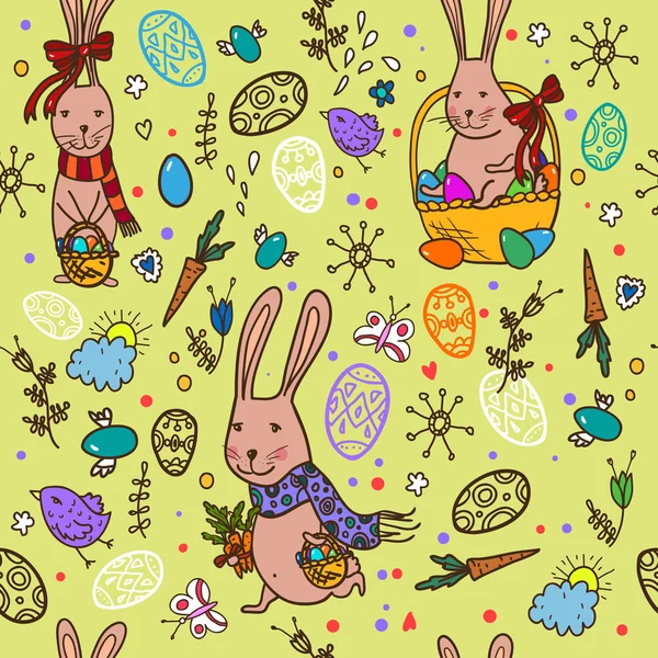 Modèle de lapins de Pâques — Image vectorielle