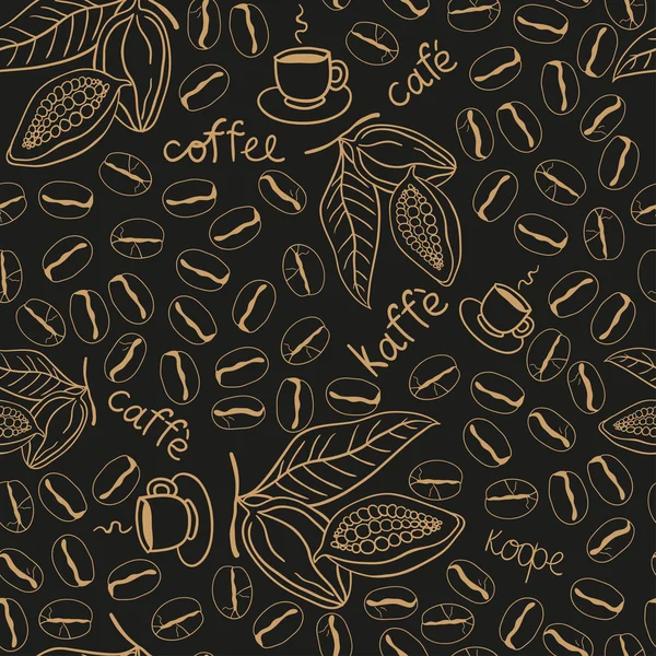 Ilustración patrón de café — Archivo Imágenes Vectoriales