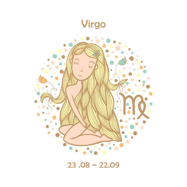 Signo del zodiaco lindo - Virgo — Archivo Imágenes Vectoriales