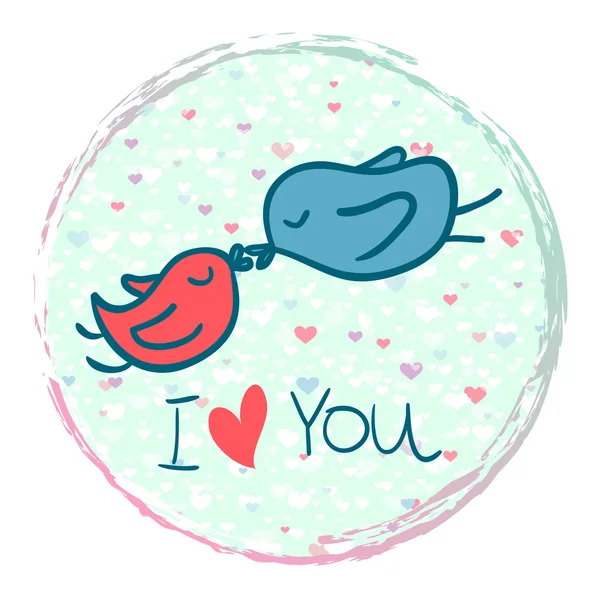 Vogels in liefde illustratie — Stockvector