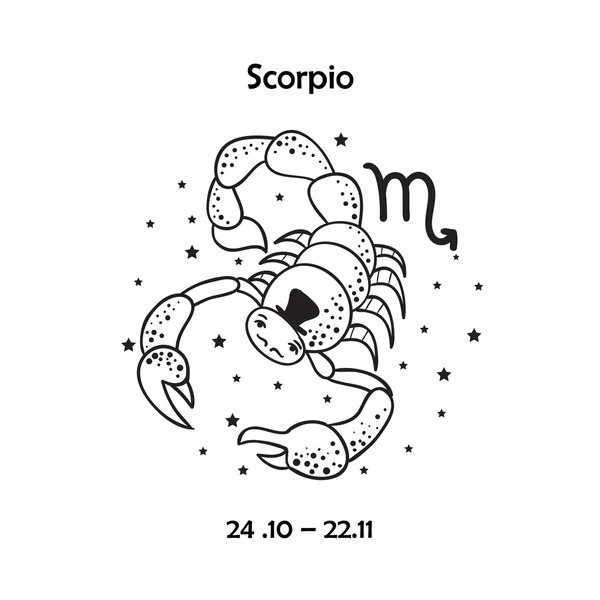 Signo del zodiaco lindo - Escorpio . — Archivo Imágenes Vectoriales