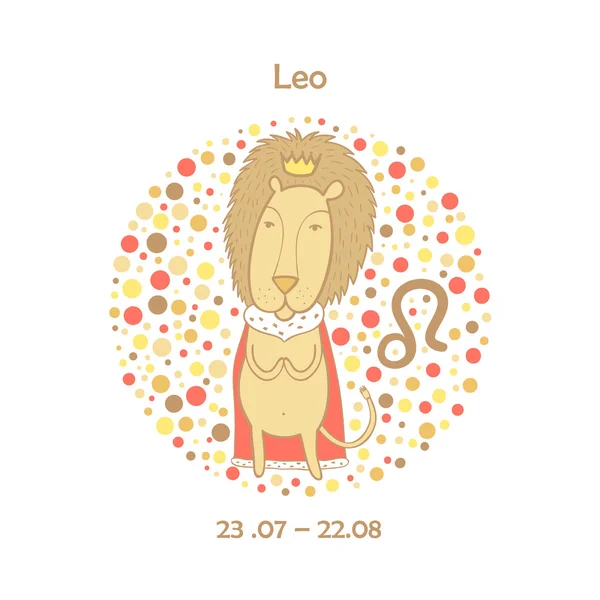Signo bonito do zodíaco - Leo . —  Vetores de Stock