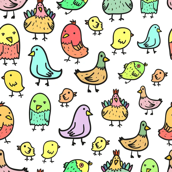 Modèle sans couture avec des oiseaux — Image vectorielle