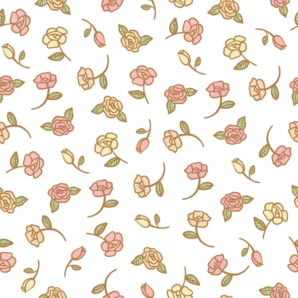 Patrón sin costura floral con rosas — Archivo Imágenes Vectoriales