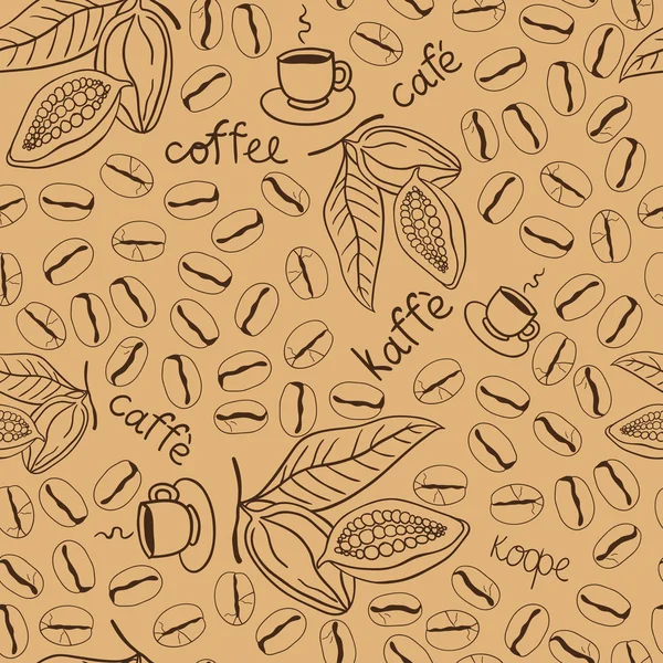 Kaffe mönster illustration — Stock vektor