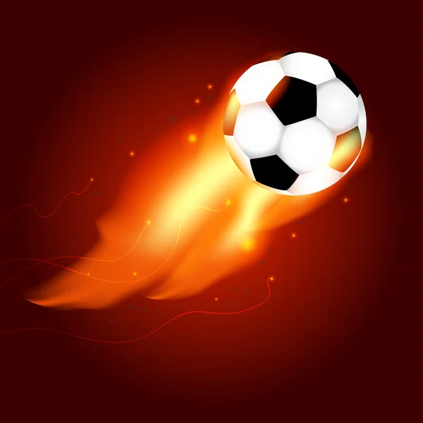 Fußball im Feuer Illustration — Stockvektor