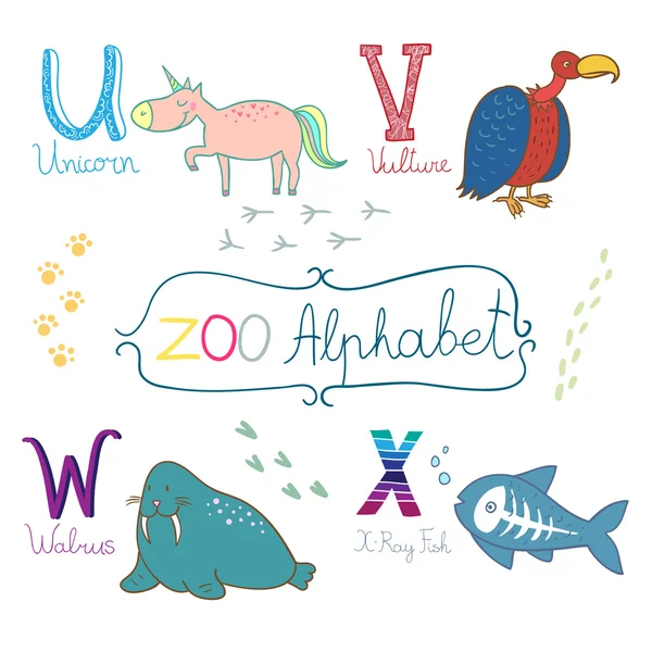 Alphabet zoo mignon — Image vectorielle