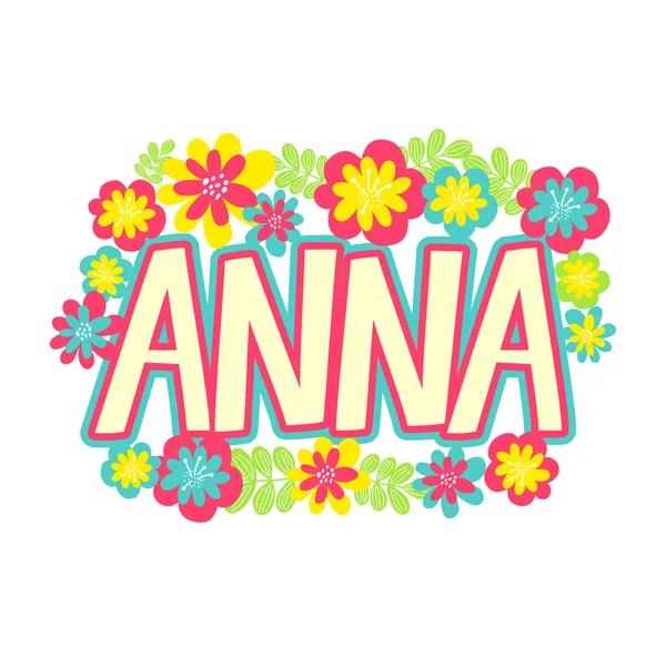 ANNA. Name written of flowers — Stock Vector © Ukususha 103219968