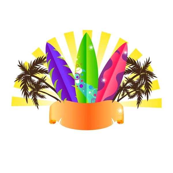 Surf emblema ilustração — Vetor de Stock