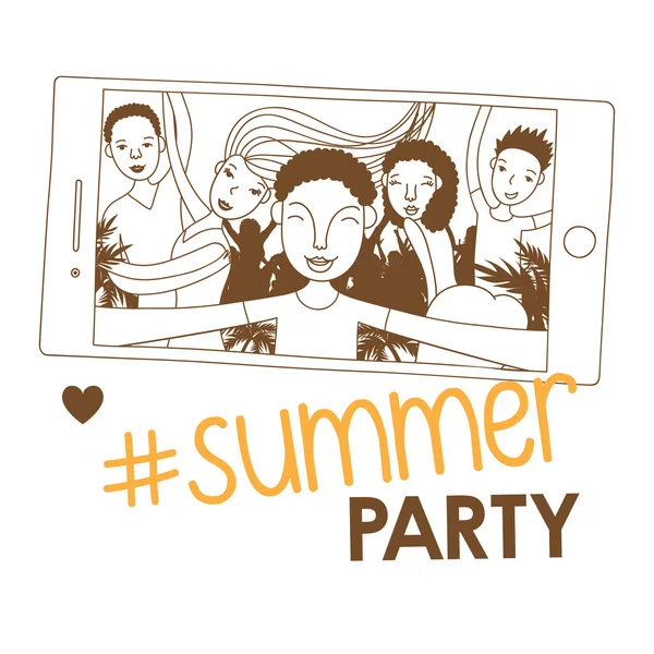 Dancers on summer party — Stock Vector