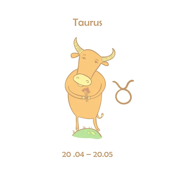 Signo del zodiaco lindo - Tauro . — Archivo Imágenes Vectoriales