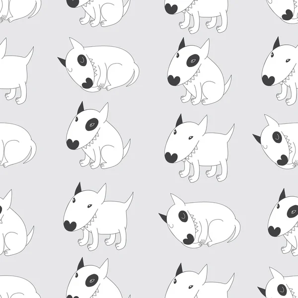 Patrón sin costuras con lindo Bull Terriers . — Vector de stock