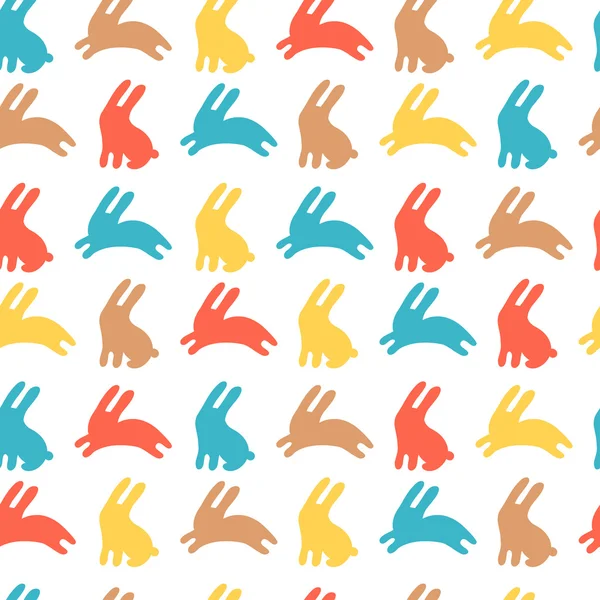 Modello senza cuciture cartone animato con conigli — Vettoriale Stock