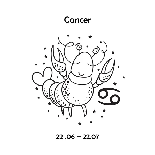 Ładny zodiaku - rak. — Wektor stockowy
