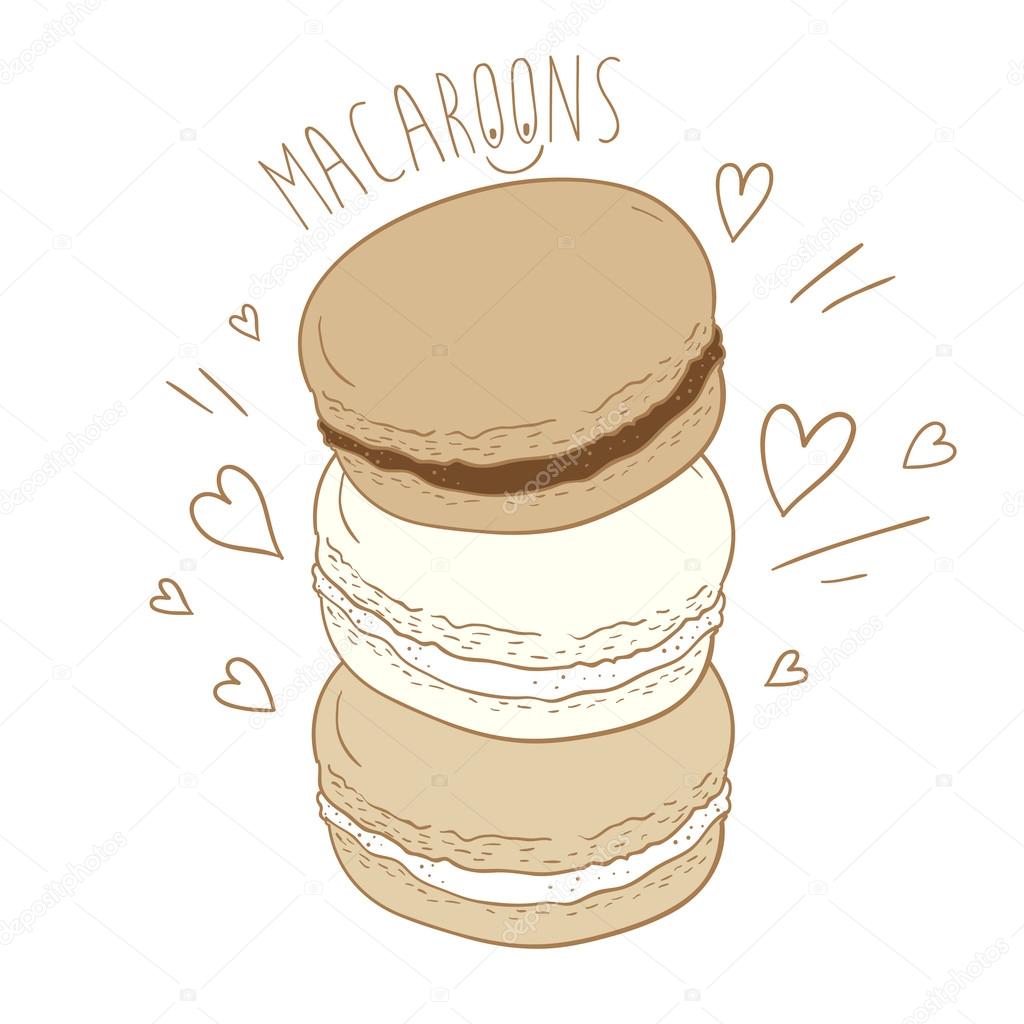 Cute Macaroons With Doodles Stock Vector C Whynotme Cz