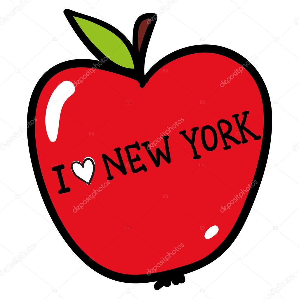 Download Apple with I love New York — Stock Vector © whynotme.cz ...