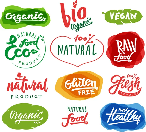 Labels with vegetarian — Stock Vector