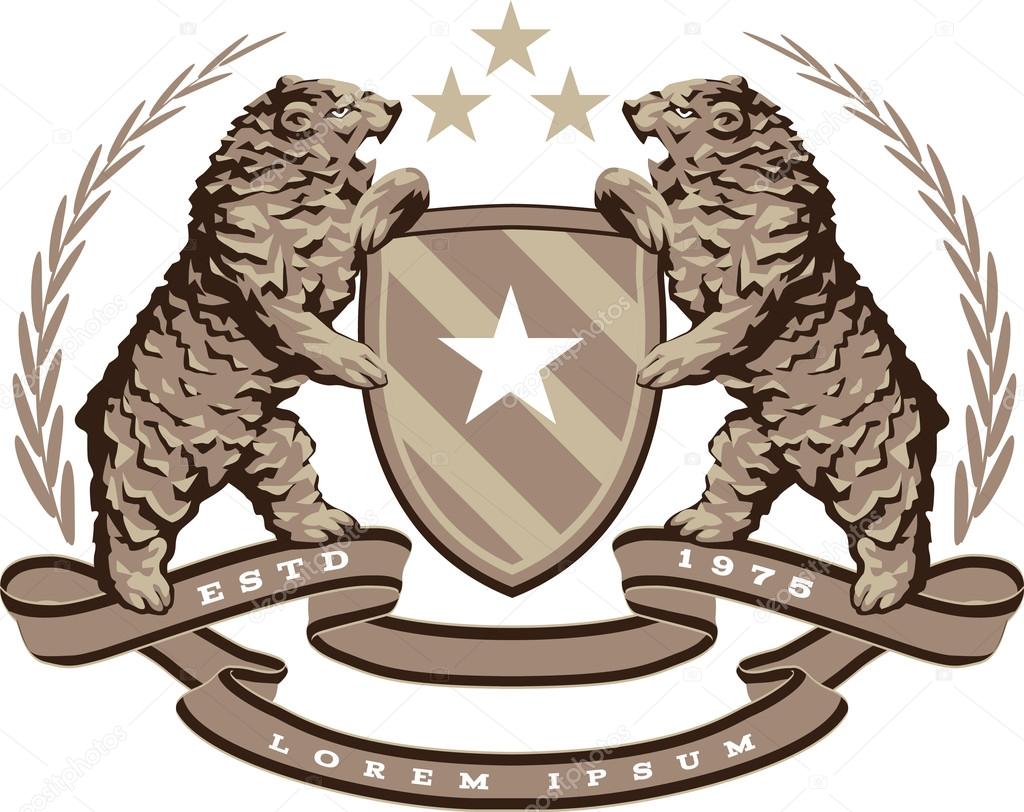 Рисунок герб с медведем