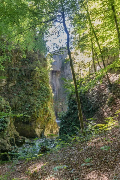 Ущелини Водоспади Лангует Planches Montagnes Juura Франції — стокове фото