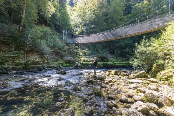 Descoberta Trilha Biel Buraco Azul Morez Jura França — Fotografia de Stock