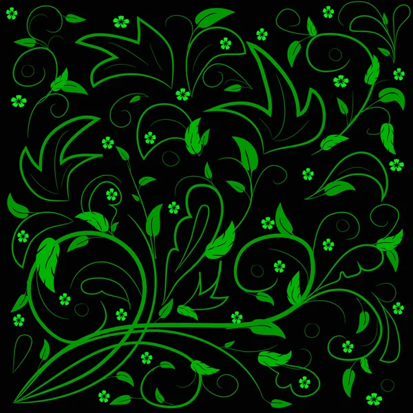 Folhas verdes com redemoinhos abstratos . — Fotografia de Stock