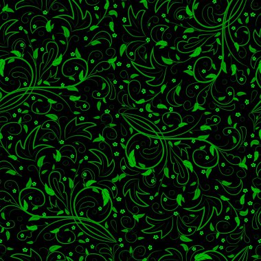 Soyut swirls, yaprakları yeşil yaprakları 