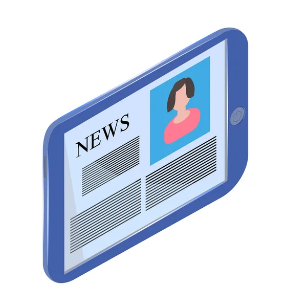 Generieke Blauwe Tablet Een Witte Achtergrond Ancorman Nieuws — Stockfoto