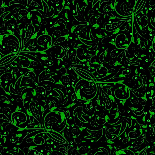 Green leaves with abstract swirls, leaves