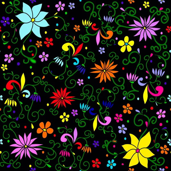 Dětská Letní vzorek s květy, listy — Stock fotografie