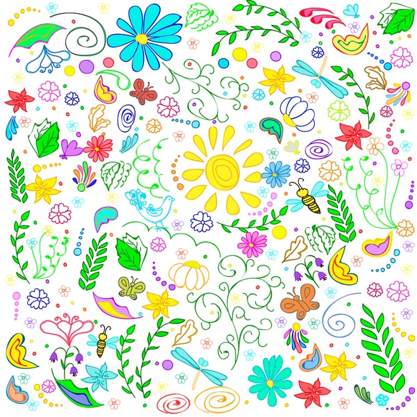 Children\'s summer pattern with flowers