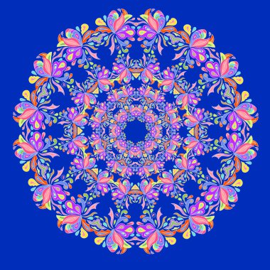 Süs yuvarlak organik dikişsiz desen