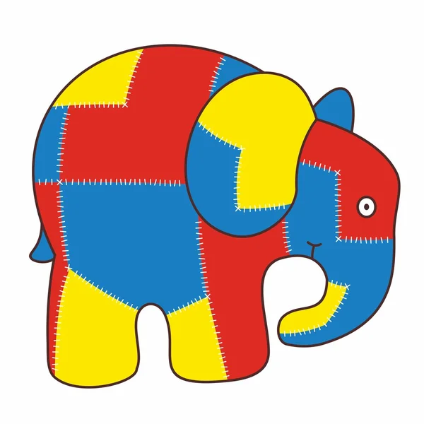 İzole oyuncak patchwork fil